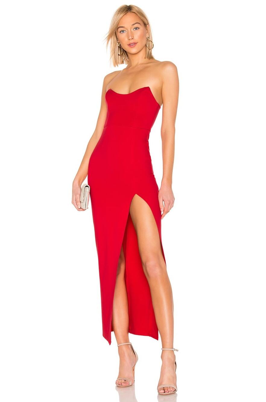 Superdown Ryleigh Strapless Maxi Dress - S Red